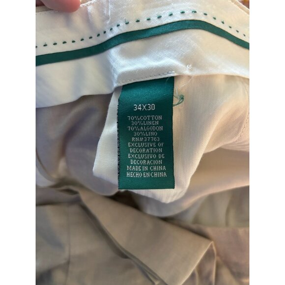 Cubavera Mens Beige Linen-Blend Pants Size 34x30 - Picture 4 of 6